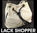 groß weiß schwarz Lack Handtasche Shopper