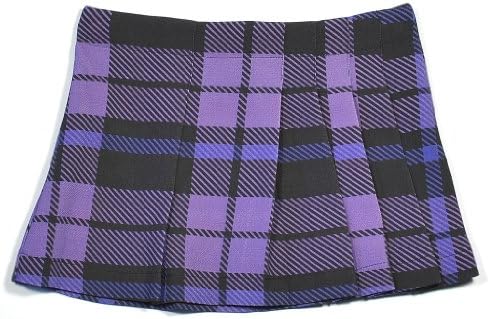 Young Versace Girls Pleated Plaid Skirt in Purple-3
