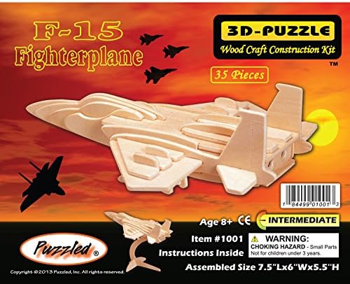 YinheMed DIY 3D Wooden Puzzle - Battleplane F15 Cedarwood - Handmade Jigsaw Woodcraft Kit Wooden Handcraft Educational Products Wooden Art Intarsia
