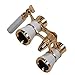 HQRP Opera Glasses w/Crystal Clear Optic (CCO) White-Pearl with Gold Trim w/Built-in Extendable Handle and Red Reading Light
