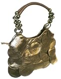Womens Brown Circle Patch Discs Fashion Shoulder Handbag
