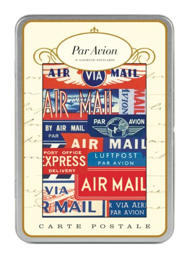 Cavallini Par Avion Carte Postale, 18 Postcards per Tin On Sale