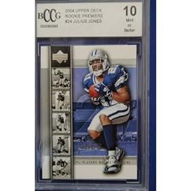Julius Jones Rookie Graded MINT 10 by BCCG/BGS - 2004 Upper Deck Rookie Premiere #24 football card