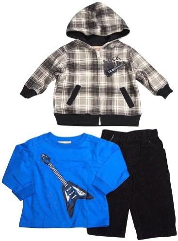 Kids Headquarters - Baby Boys 3 Pc Pant Set, Grey, Royal, Black 33226-24Months