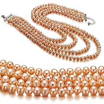 Emma Pink 6-7mm A Freshwater Pearl Necklace 16 inch
