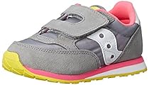 Saucony Jazz Hook and Loop Sneaker (Toddler/Little Kid),Grey/Pink,4 M US Toddler
