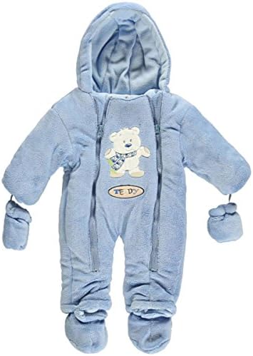 Coney Isle Baby Boys' "Polar Teddy" Pram Suit - blue, 0 - 3 months