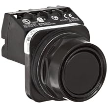 Siemens 52PX8A1J Heavy Duty Pushbutton Unit and Assembled Contact Blocks, Black Max Corrosion Resistant, Flush Cap, Black, 1 NC Contact Blocks