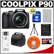 Nikon Coolpix P90 24x Optical Zoom Digital Camera + 8GB Memory Card + EN-EL5 Battery + Cameta Bonus Accessory Kit