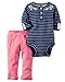 Carter's Baby Girls Bodysuit Pant Sets, Pink, 18 Months