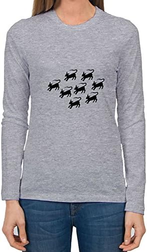 Marcoerce Women Rat Pack Designed Long-sleeve (small,grey)