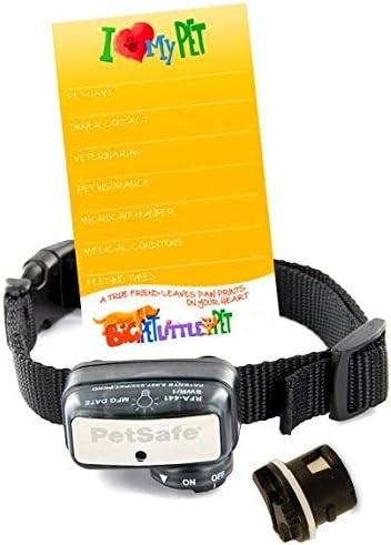 PetSafe Little Dog Bark Control Collar (PBC00-12726) PLUS Replacement Battery &amp; PET EMERGENCY Contact Information Magnet