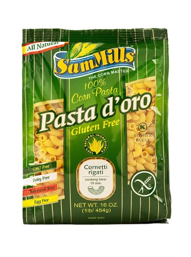 Sam Mills Pasta D'Oro Gluten Free Cornetti Rigati, 1-Pound (Pack of 6)