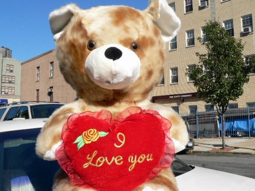 51jPS4iWbmL LIFESIZE TEDDY BEAR STUFFED 54 PLUSH HUGE * MINK COLOR with I LOVE YOU HEART * AMERICAN MADE IN THE USA AMERICA