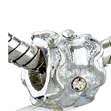 April Birthstone Silver European Beads - Pandora Bead & Bracelet Compatible