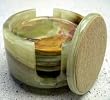 Green Onyx Marble Coaster Set of 6 pcs with Caddy
