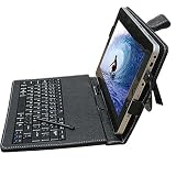 10.2" Synthetic Leather Case with Keyboard and Stylus Pen for ePad and aPad (Black)
