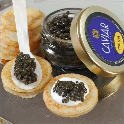 Farmed Osetra Baerii Malossol Caviar Gift Set - (Uruguay) by Gourmet Food Store