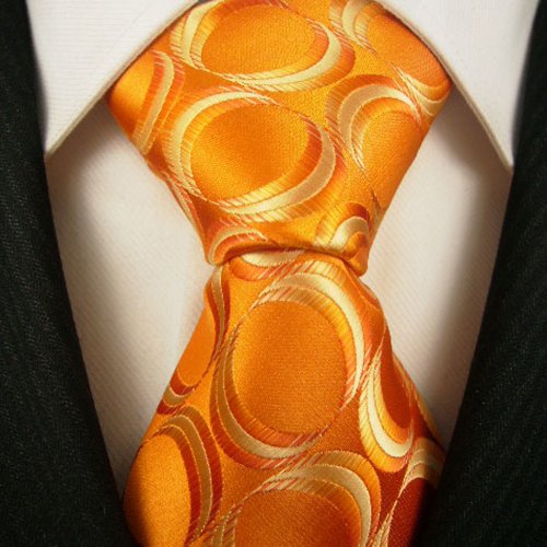 Neckties Neckties By Scott Allan, 100 Woven Tie, Geometric Orange