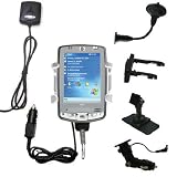 Car / Auto Multi Adapter Mount Holder GPS Navigation Kit for the HP iPAQ hx2490 with built in charger - Gomadic Brand