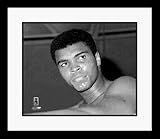 Muhammad Ali Boxing Closeup Black and White Framed 8 x 10 Photograph