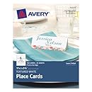Avery Textured Place Cards, White, 1.43 x 3.75 Inches, Pack of 150 (16109)