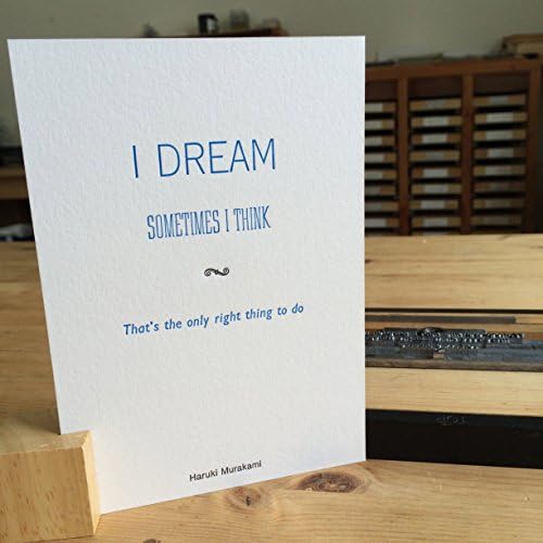 Letterpress typeset Haruki Murakami quote