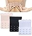 Quintina Ladies Elastic Bra Extender Stretchy 4 hook 3/4 inch Spacing Breathing Room (4 hook 3/4 inch, 3 Pcs (Black+Nude+White))