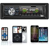 Masione 12V Fm Receiver Car Audio Stereo with Mp3 Radio Player, USB SD Input, AUX Receiver and Remote Control