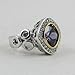 Gold and Silver Amethyst Sterling Silver Ring Size title=