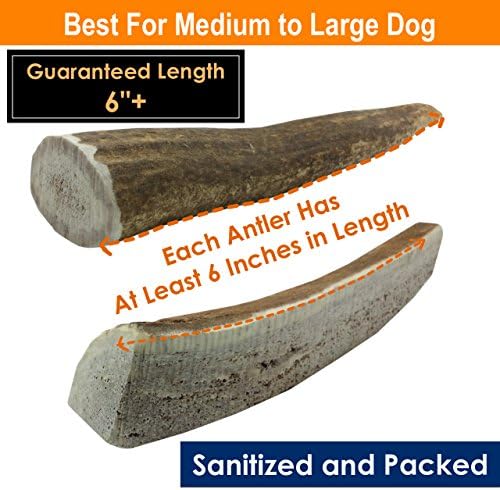 Deluxe Naturals Elk Antler Dog Chews for Medium to Large Dogs (2-pound, Large)