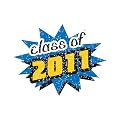 Class of 2011 Cheek Glitter Decal 100-pk.