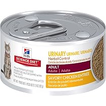 Hill's Science Diet Adult Urinary & Hairball Control Savory Chicken Entr&eacute;e Canned Cat Food, 2.9 oz, 24-pack
