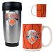 New York Knicks NBA Stainless Steel Travel Tumbler & Game ball Ceramic Mug Set - Primary Logo
