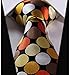 HISDERN Orange Polka Dot Ties for Men Handkerchief Woven Classic Silk Mens Ties and Pocket Square Set Wedding Business