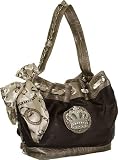 ''Crowned'' Bucket Shoulder Tote - Chocolate Brown
