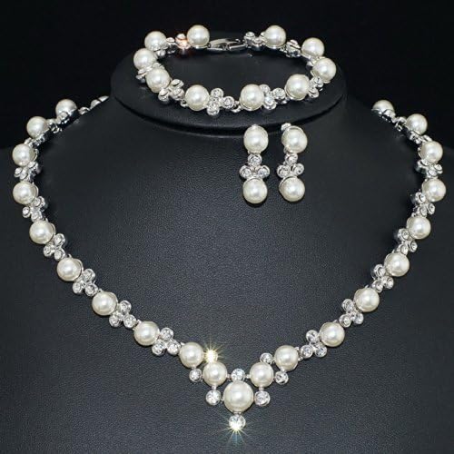 Tqmarket Vp33 Swarovski Artificial Zircon W Alloy Earrings Bracelet Necklace Set Bridal Gift