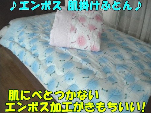 【ストリンガーＢＬ】 ♪ サラッとした肌触りがとっても爽やか ♪ エンボス 肌掛布団 シングルサイズ 【 １３５Ｘ１８５ ｃｍ】汗をかきやすいこれからの季節にピッタリ! (ブルー)　＊BL 以外のカラーは、下記の色：と記載している枠の右側の矢印をクリックで選べます。