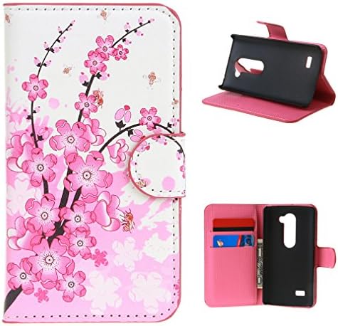 For LG Leon , PpIiNnKk 37 Fashion Plum Cherry Flower Wallet [Magnetic Stand] Style PU Leather Flip Cover Case for LG Leon 4G C40 LTE H340N H345