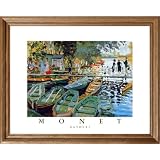 Claude Monet French Lake Beach Ocean Wall Decor Landscape Picture Oak Framed Art Print by Art Prints Inc