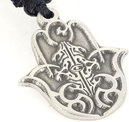 Hand of God Charm Amulet Protection Pewter Choker Jewelry Pendant Necklace