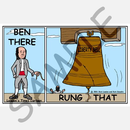 Londons Times Famous People Places Books Cartoons - Ben Franklin and the Liberty Bell -... by 3dRose LLC