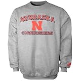 adidas Nebraska Cornhuskers Ash Stacked Sweatshirt