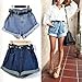 Lady Women Retro Girl High Waisted Oversize Crimping Boyfriend Jeans Shorts Pant