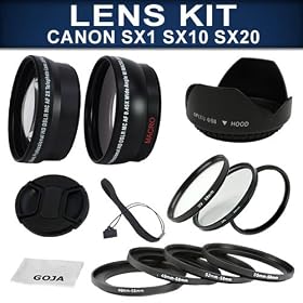 Essential Kit for CANON PowerShot (SX1 SX10 SX20) IS - Includes: Lens Adapter + 2.0X... by Goja