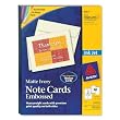 Avery 8317 Ink jet embossed note cards, 4-1/4 x 5-1/2, ivory, 60 cards & envelopes/box
