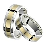 Allegra - Stunning Two Tone Comfort Fit Wedding Band for Him & Her! Custom Made! Choose your Size.