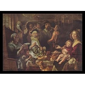 Jacob Jordaens (As the old measurements, so the boys twitter) Framed Art Poster Print - 13" X 19"
