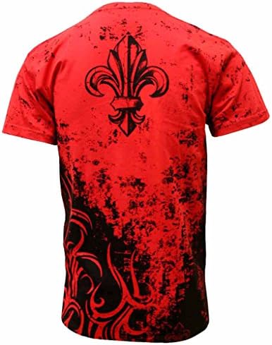 Ekus Men's Konflic Big Fleur De Lis Muscle Tee XXL Red