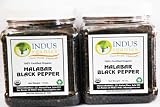 Indus Organic Malabar Black Peppercorns Spice 1 Lb Jar (X2), High Purity & Freshly Packed